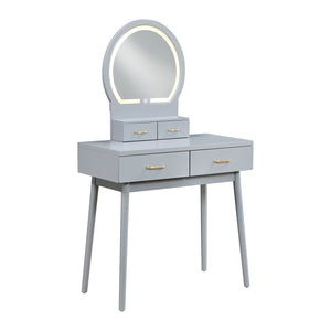 Vanity Dresser with Mirror and Stool
