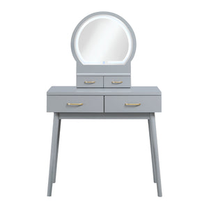 Vanity Dresser with Mirror and Stool