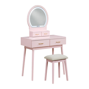 Vanity Dresser with Mirror and Stool