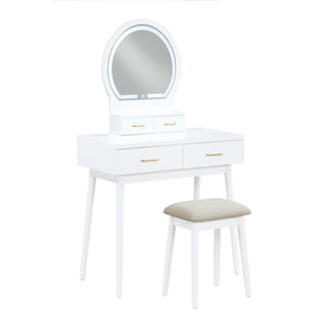 Vanity Dresser with Mirror and Stool