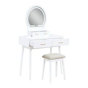 Vanity Dresser with Mirror and Stool