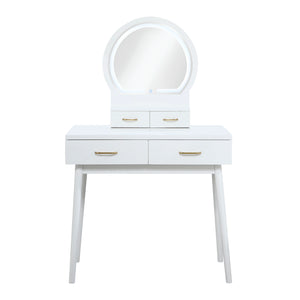 Vanity Dresser with Mirror and Stool