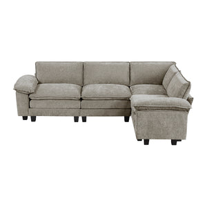 Chenille Fabric 4-Piece Modular Sectional