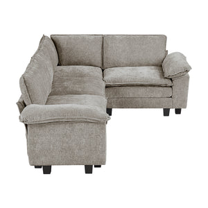 Chenille Fabric 4-Piece Modular Sectional