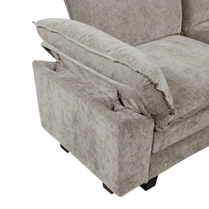 Chenille Fabric 4-Piece Modular Sectional