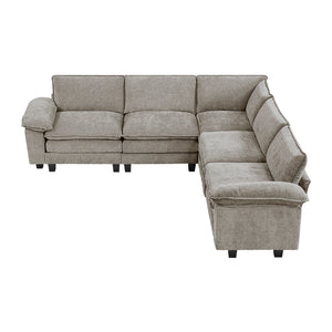 Chenille Fabric 5-Piece Modular Sectional