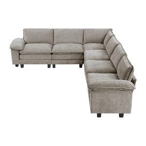 Chenille Fabric 6-Piece Modular Sectional