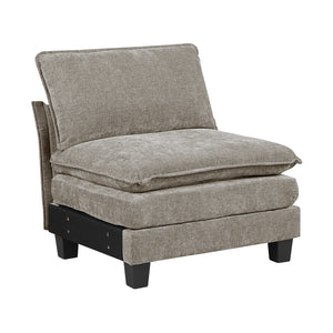 Chenille Fabric Armless Chair