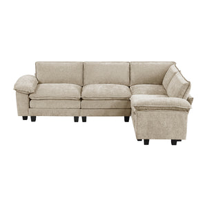 Chenille Fabric 4-Piece Modular Sectional