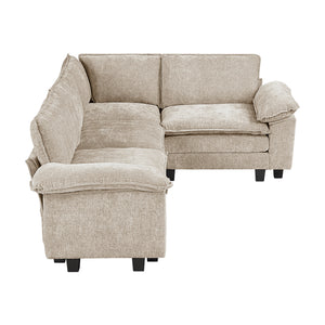 Chenille Fabric 4-Piece Modular Sectional