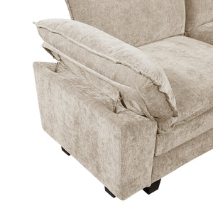 Chenille Fabric 5-Piece Modular Sectional