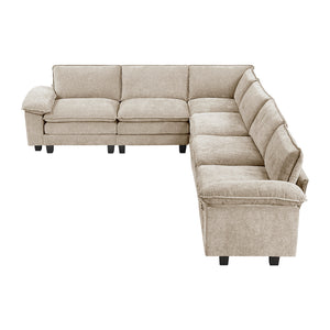 Chenille Fabric 6-Piece Modular Sectional