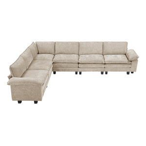 Chenille Fabric 6-Piece Modular Sectional