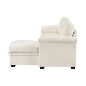 Textured Fabric 2- Piece Sectional with Reversible Chaise, Storage and Pull-out Bed