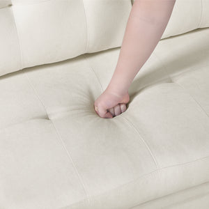 Textured Fabric 2- Piece Sectional with Reversible Chaise, Storage and Pull-out Bed