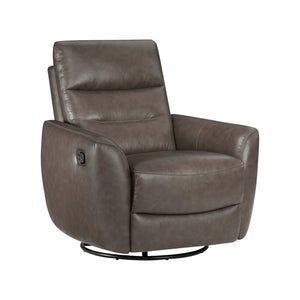Leather Match Manual Swivel Glider Reclining Chair