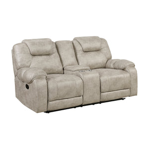 Polished Microfiber Double Reclining Loveseat