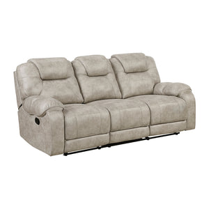 Polished Microfiber Double Reclining Sofa