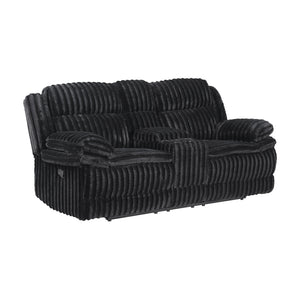 Corduroy Fabric Glider Reclining Loveseat with Console