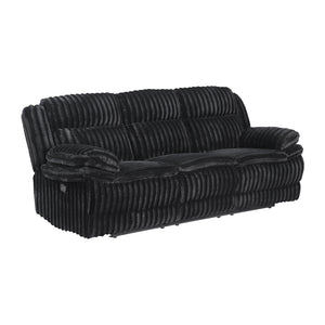 Corduroy Fabric Glider Double Reclining Sofa