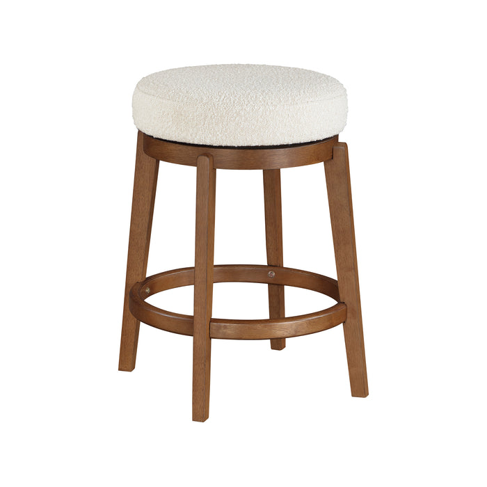 Boucle Fabric Swivel Counter Height Stool