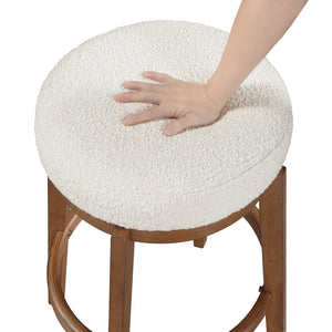Boucle Fabric Swivel Pub Height Stool