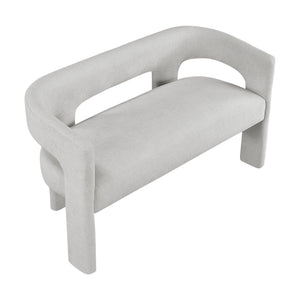 Boucle Fabric Dining Bench