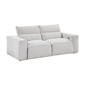 Textured Microfiber Fabric Power Double Reclining Loveseat