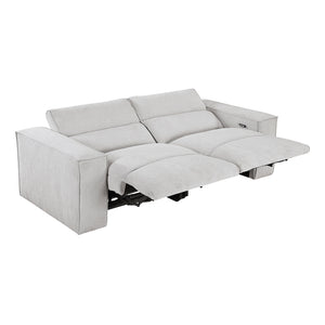 Textured Microfiber Fabric Power Double Reclining Loveseat