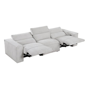 Textured Microfiber Fabric Power Double Reclining Sofa