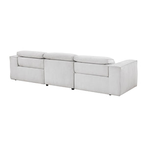 Textured Microfiber Fabric Power Double Reclining Sofa