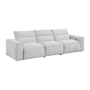 Textured Microfiber Fabric Power Double Reclining Sofa