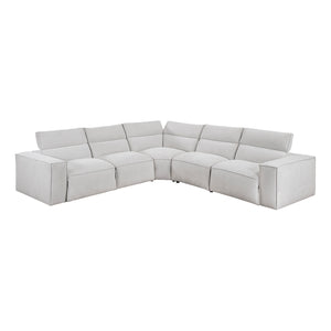 Textured Microfiber Fabric 5-Piece Modular Power Reclining Sectional