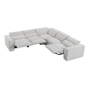 Textured Microfiber Fabric 5-Piece Modular Power Reclining Sectional