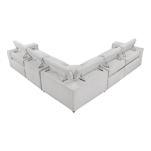 Textured Microfiber Fabric 5-Piece Modular Power Reclining Sectional