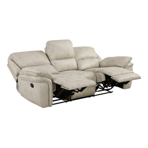 Wall-Hugger Manual Double Reclining Sofa