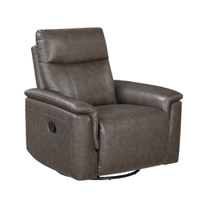 Leather Match Manual Swivel Glider Reclining Chair