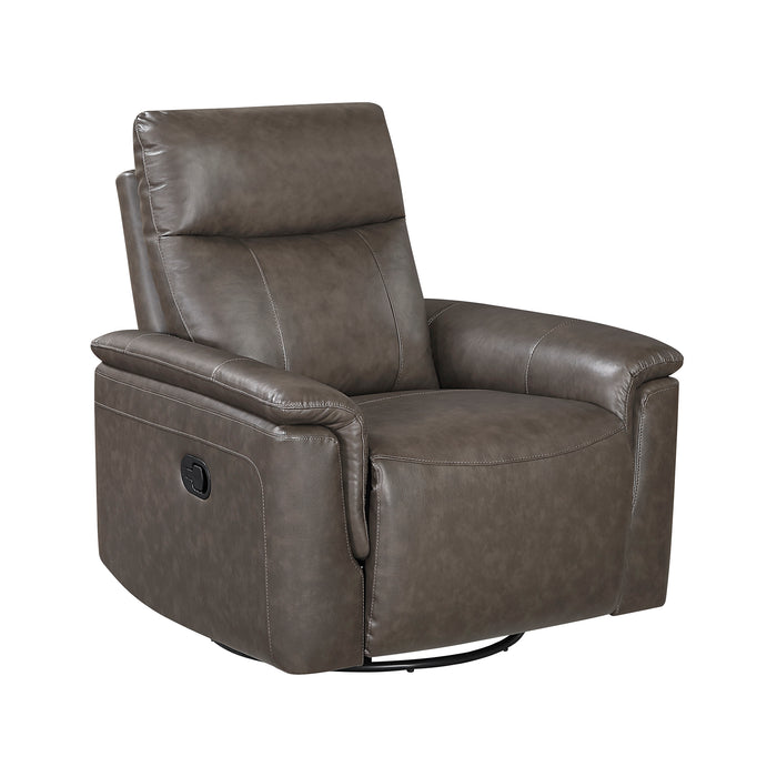 Leather Match Manual Swivel Glider Reclining Chair