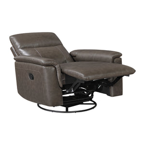 Leather Match Manual Swivel Glider Reclining Chair
