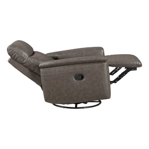Leather Match Manual Swivel Glider Reclining Chair