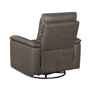 Leather Match Manual Swivel Glider Reclining Chair