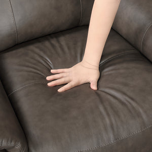 Leather Match Manual Swivel Glider Reclining Chair