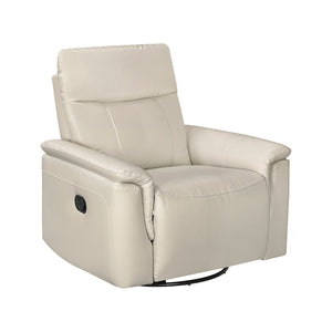 Leather Match Manual Swivel Glider Reclining Chair