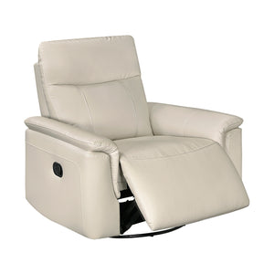 Leather Match Manual Swivel Glider Reclining Chair