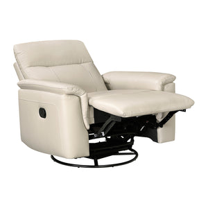 Leather Match Manual Swivel Glider Reclining Chair