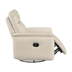 Leather Match Manual Swivel Glider Reclining Chair