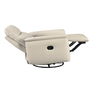 Leather Match Manual Swivel Glider Reclining Chair