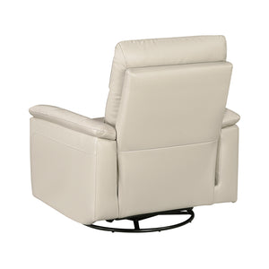 Leather Match Manual Swivel Glider Reclining Chair
