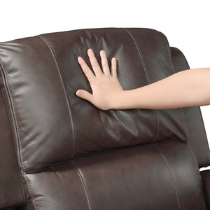 Leather Match Manual Double Reclining Loveseat