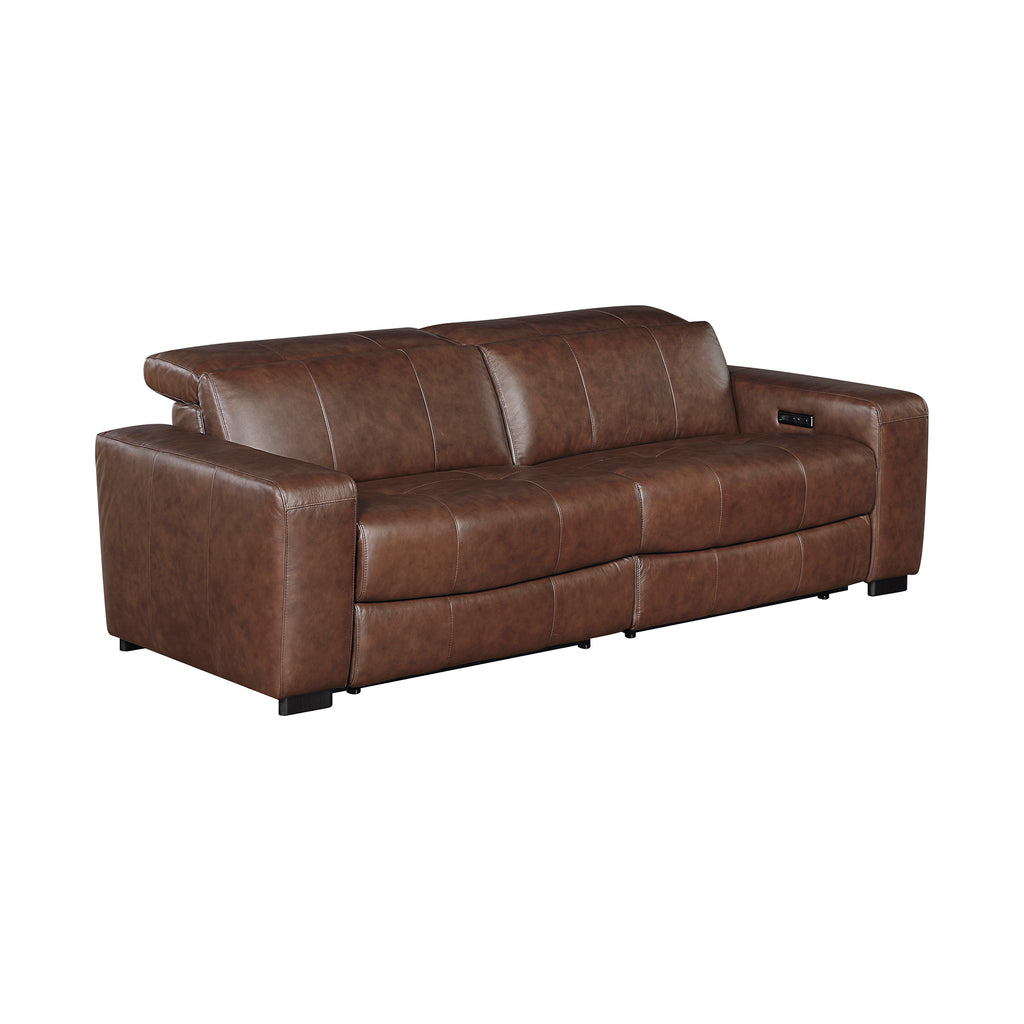Leather Power Double Reclining Loveseat
